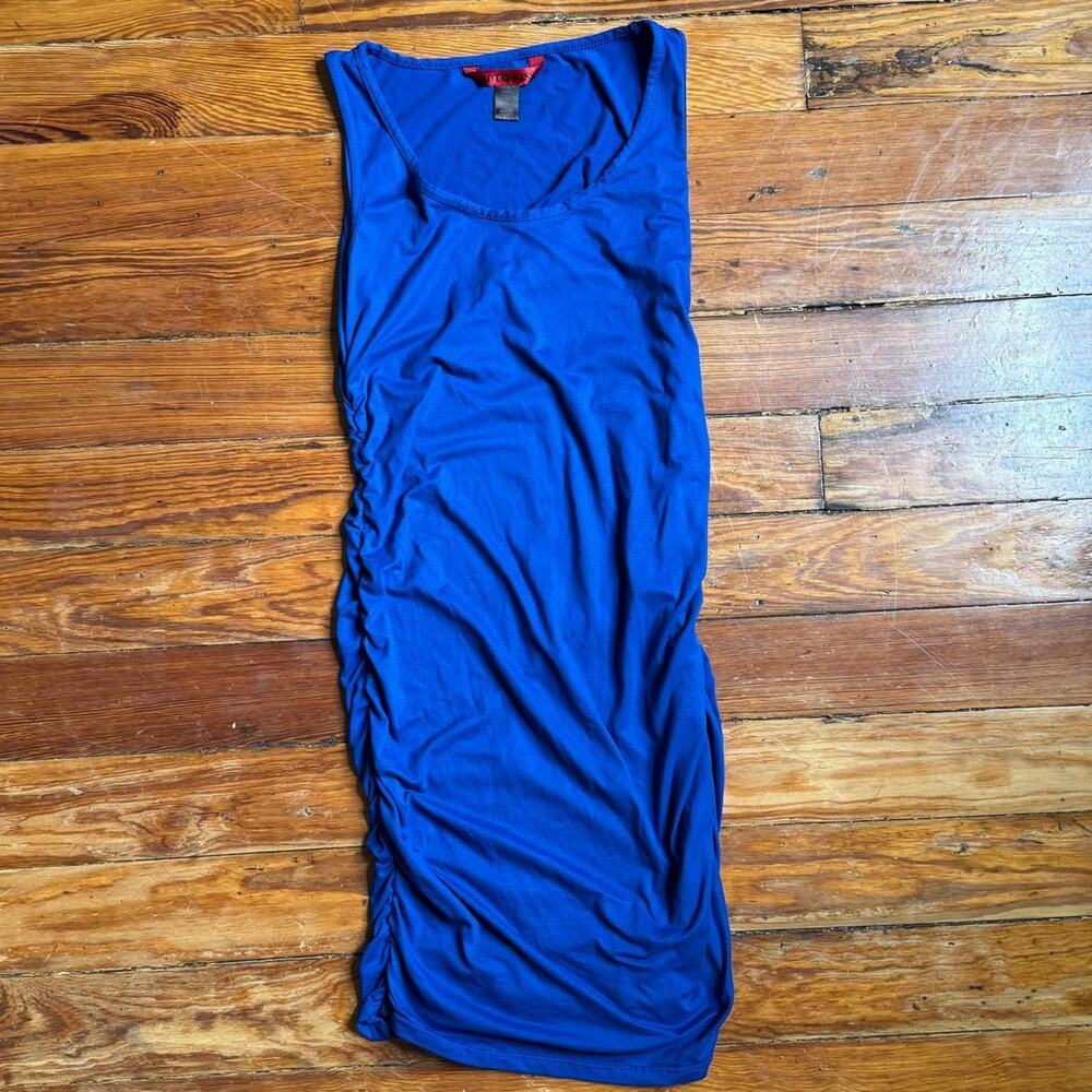 Hot kiss blue ruched mini dress
